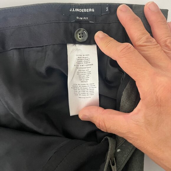 J Lindeberg Gray Slim Fit Wool Dress Pants (36) - Picture 4 of 6